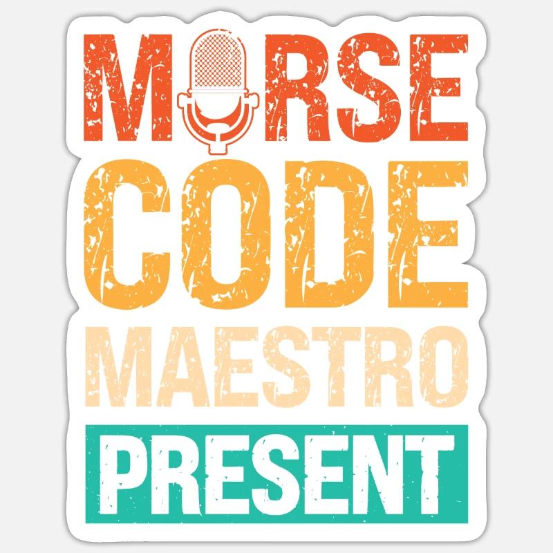 Radio Moderator Vintage Morse Code Experte Sticker Größe S (10 x 10 cm)