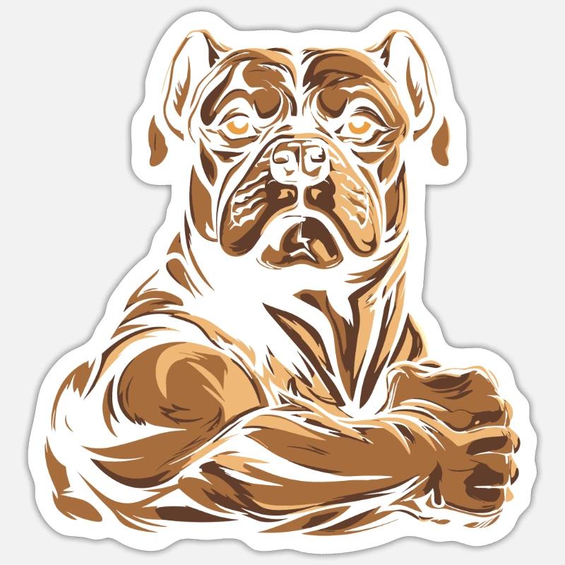 American Bully Cool - Sticker Größe S (10 x 10 cm) - Mattweiß