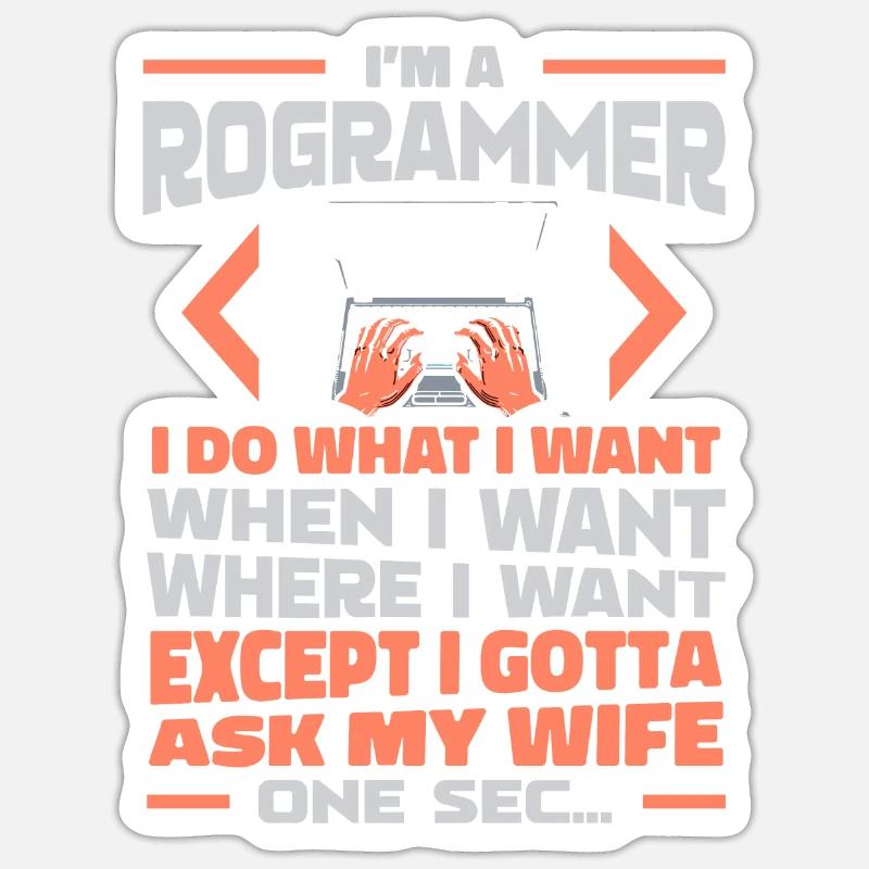Développeur, Codeur, Programmeur - Sticker taille S (10 x 10 cm) - blanc mat