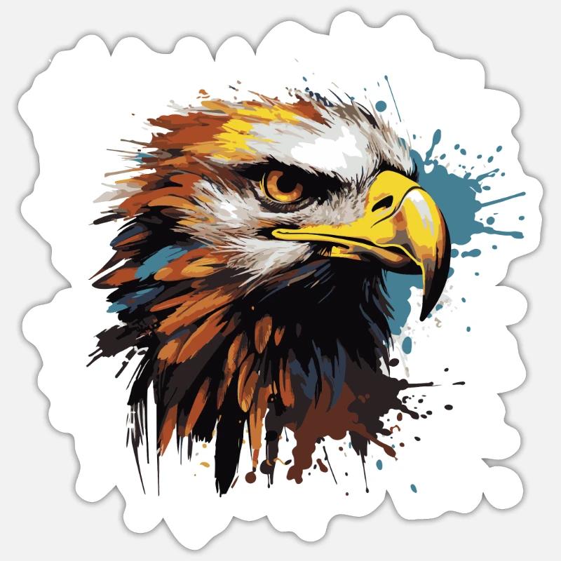 Eagle Pop Art Head - Sticker size S (10 x 10 cm) - white matte