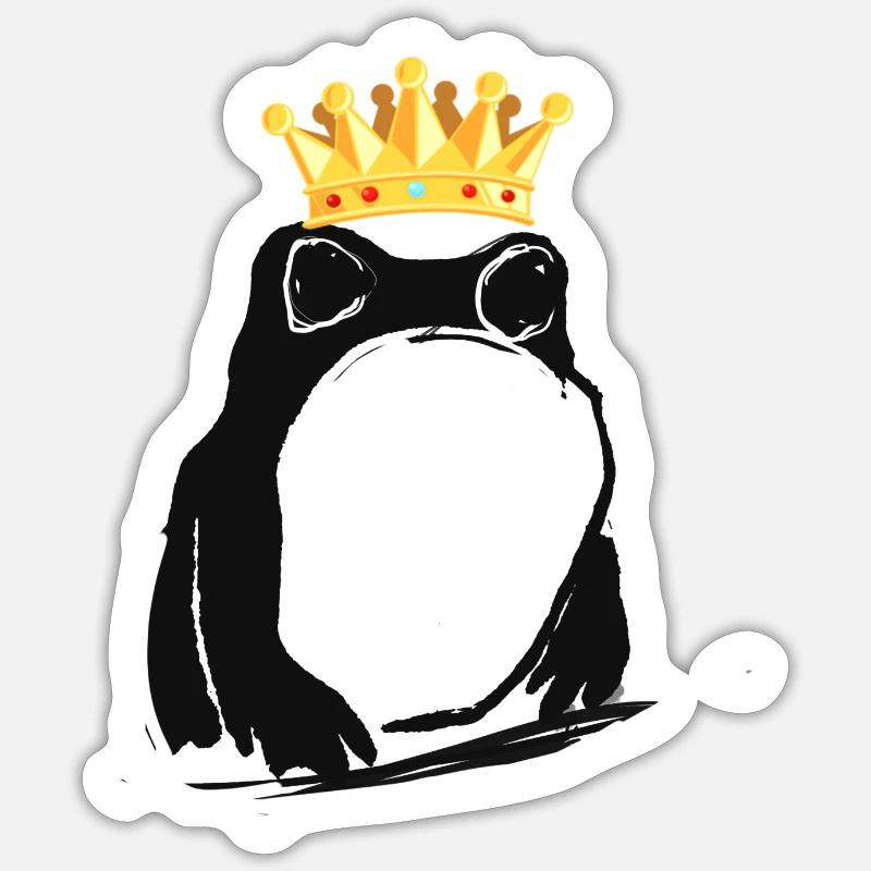 Frog Prince, Frog, Crown,comic Sticker size S (10 x 10 cm)