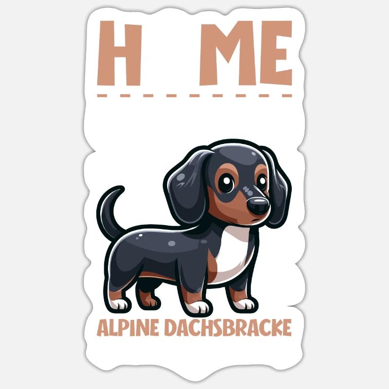 Home - Alpine Dachsbracke - Sticker size S (10 x 10 cm) - white matte