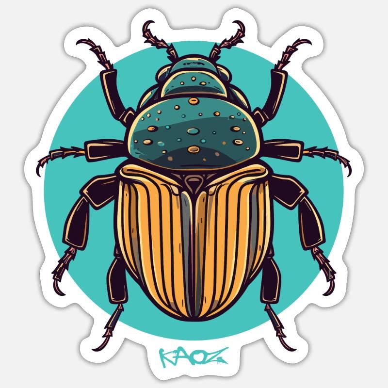 Gros insecte gras - Sticker taille S (10 x 10 cm) - blanc mat