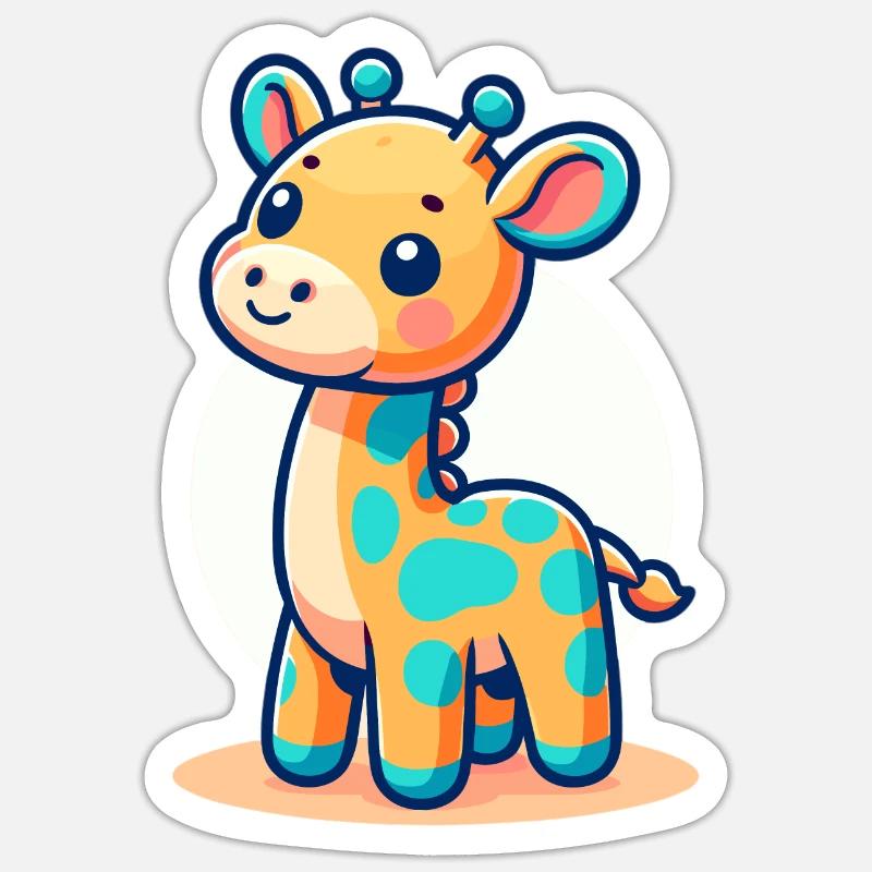 childishly designed giraffe Sticker size S (10 x 10 cm)