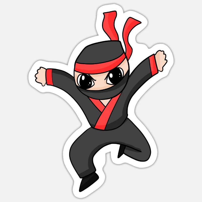 Ninja - Sticker size S (10 x 10 cm) - white matte
