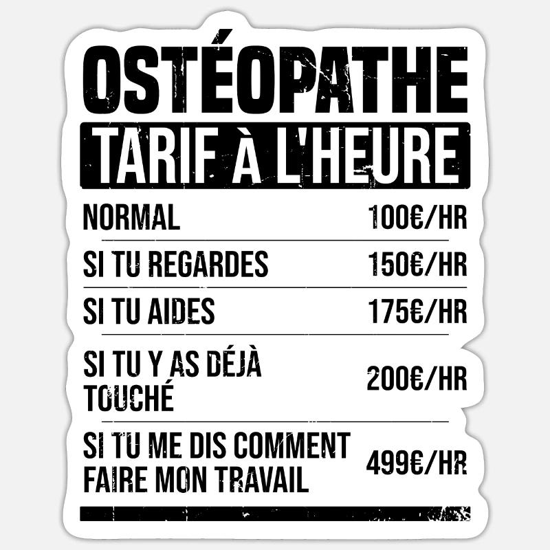 Osteopath Stundensatz Geschenkidee Humor - Sticker Größe S (10 x 10 cm) - Mattweiß