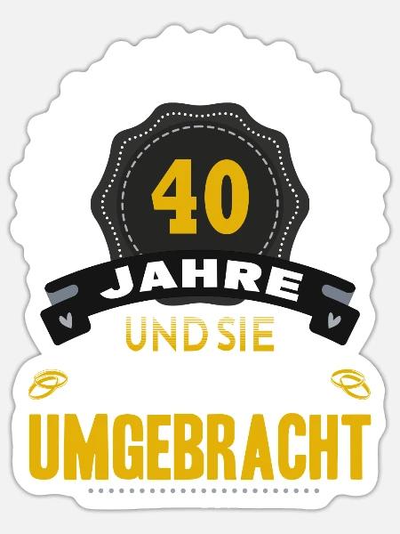 40 Hochzeitstag Mann 40 Jahre Ehe Rubinhochzeit - Sticker Größe S (10 x 10 cm) - Mattweiß