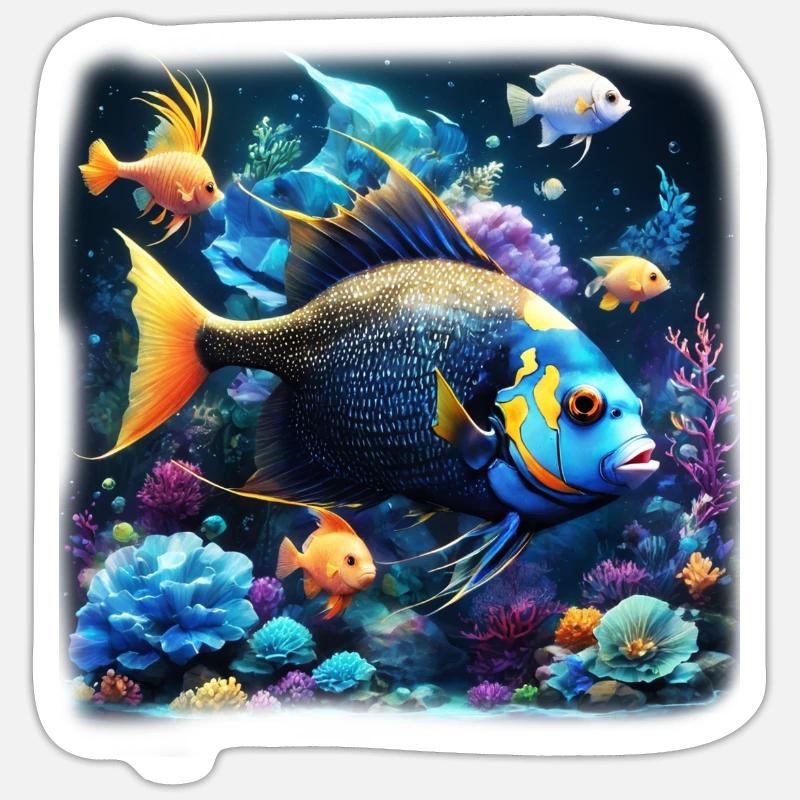 Angelfish - Sticker size S (10 x 10 cm) - white matte