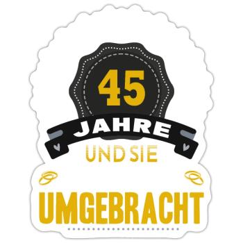 45 Hochzeitstag Mann 45 Jahre Ehe Messinghochzeit - Sticker Größe S (10 x 10 cm) - Mattweiß - Vorne