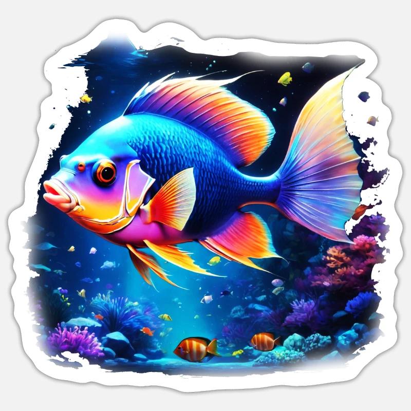 Angelfish - Sticker size S (10 x 10 cm) - white matte