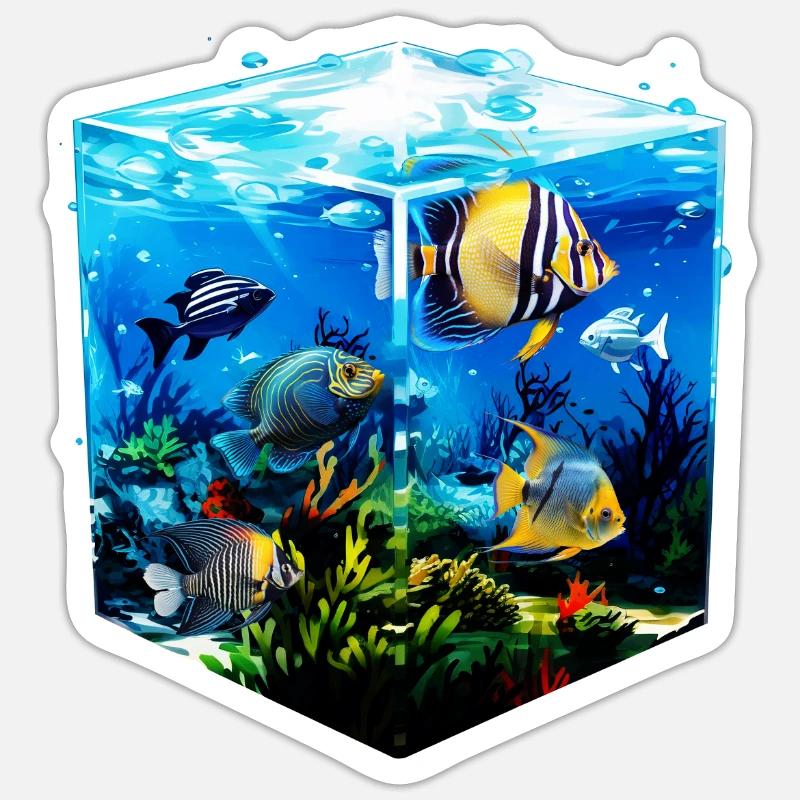 Skalar - Sticker Größe S (10 x 10 cm) - Mattweiß