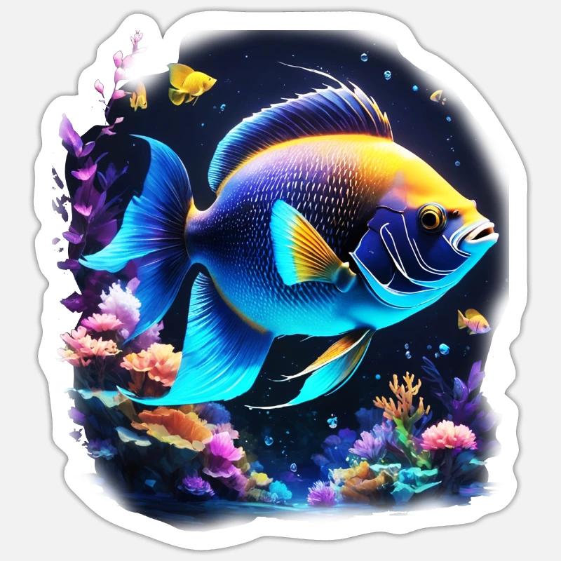 Angelfish - Sticker taille S (10 x 10 cm) - blanc mat