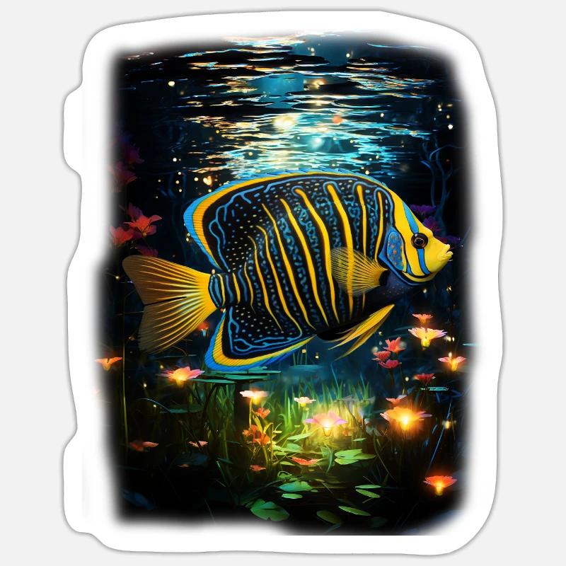 Skalar - Sticker Größe S (10 x 10 cm) - Mattweiß
