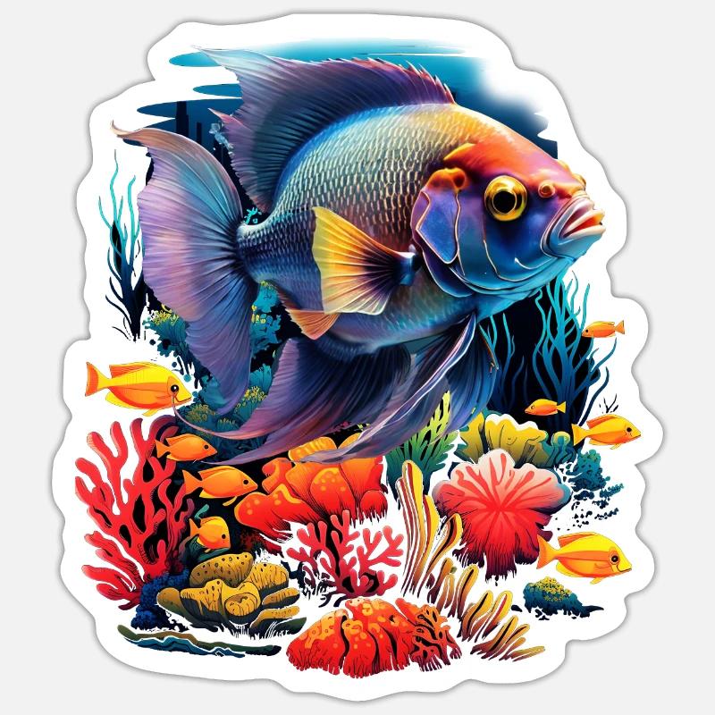Angelfish - Sticker size S (10 x 10 cm) - white matte