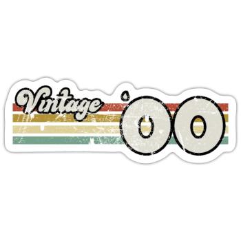 Retro-Geburtstag geboren im Jahr 2000 Slogan Phrase Zitat - Sticker Größe S (10 x 10 cm) - Mattweiß - Vorne