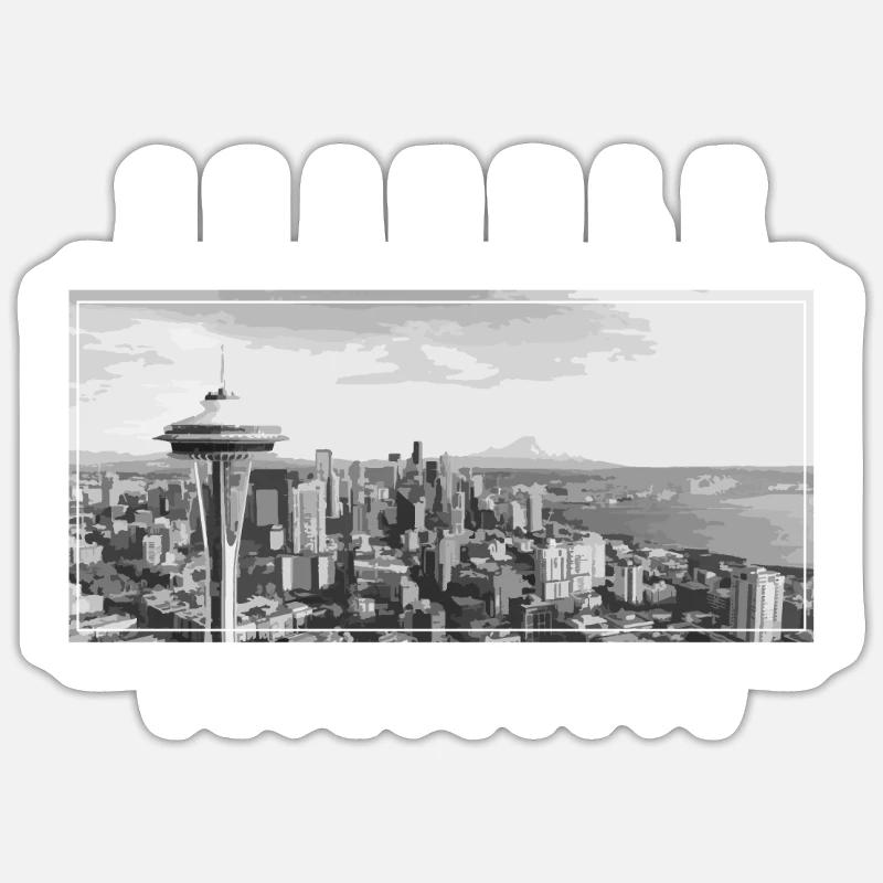 Seattle Washington Souvenir Geschenk Sticker Größe S (10 x 10 cm)