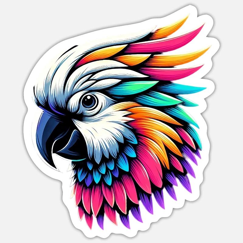 Cockatoo parrot with crest Sticker size S (10 x 10 cm)