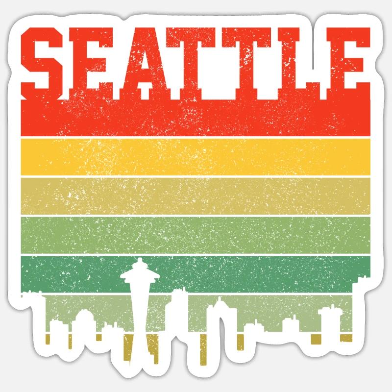 Seattle Washington Souvenir Geschenk Sticker Größe S (10 x 10 cm)