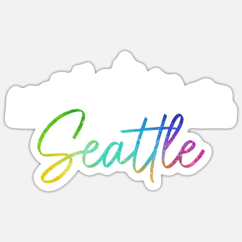Seattle Washington Souvenir Gift - Sticker size S (10 x 10 cm) - white matte