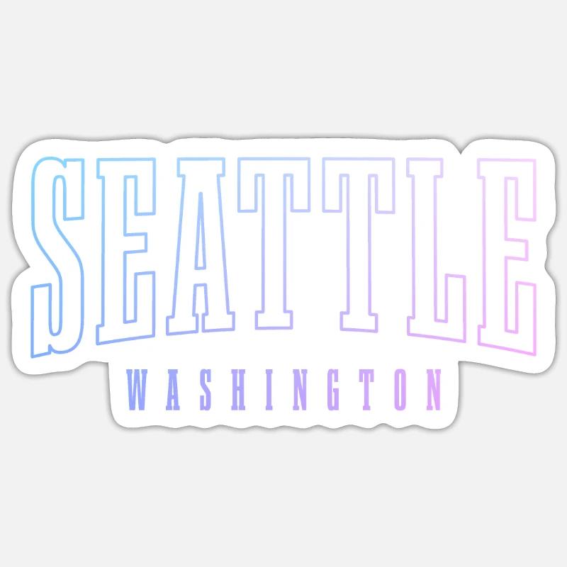 Seattle Washington Souvenir Geschenk - Sticker Größe S (10 x 10 cm) - Mattweiß