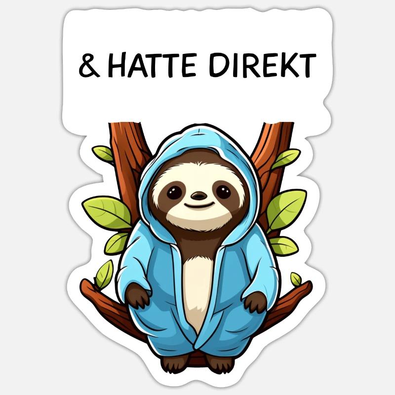 Faultier Sticker Größe S (10 x 10 cm)