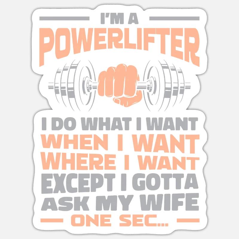 Powerlifter de dynamophilie - Sticker taille S (10 x 10 cm) - blanc mat