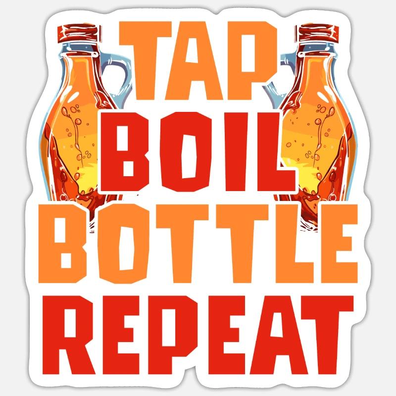 Maple Syrup Maple Sap Tap Boil Bottle Repeat Sticker size S (10 x 10 cm)