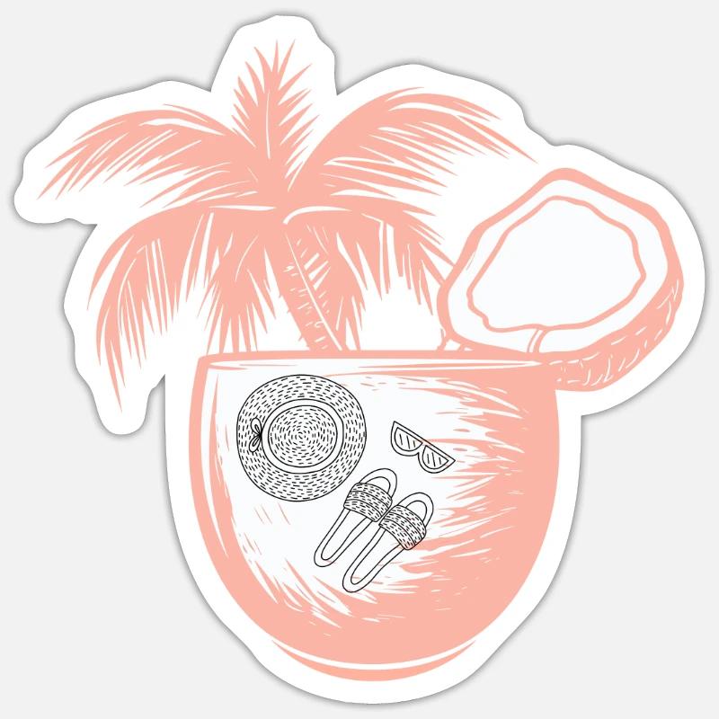 Vacances Vacances - Sticker taille S (10 x 10 cm) - blanc mat