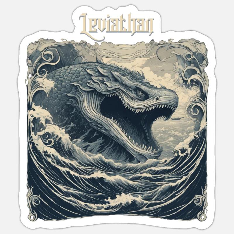 Leviathan - Sticker Größe S (10 x 10 cm) - Mattweiß