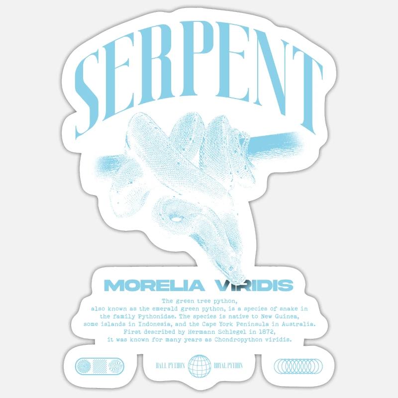 Green Tree Python Modern Reptile Keeper Streetwear Sticker size S (10 x 10 cm)