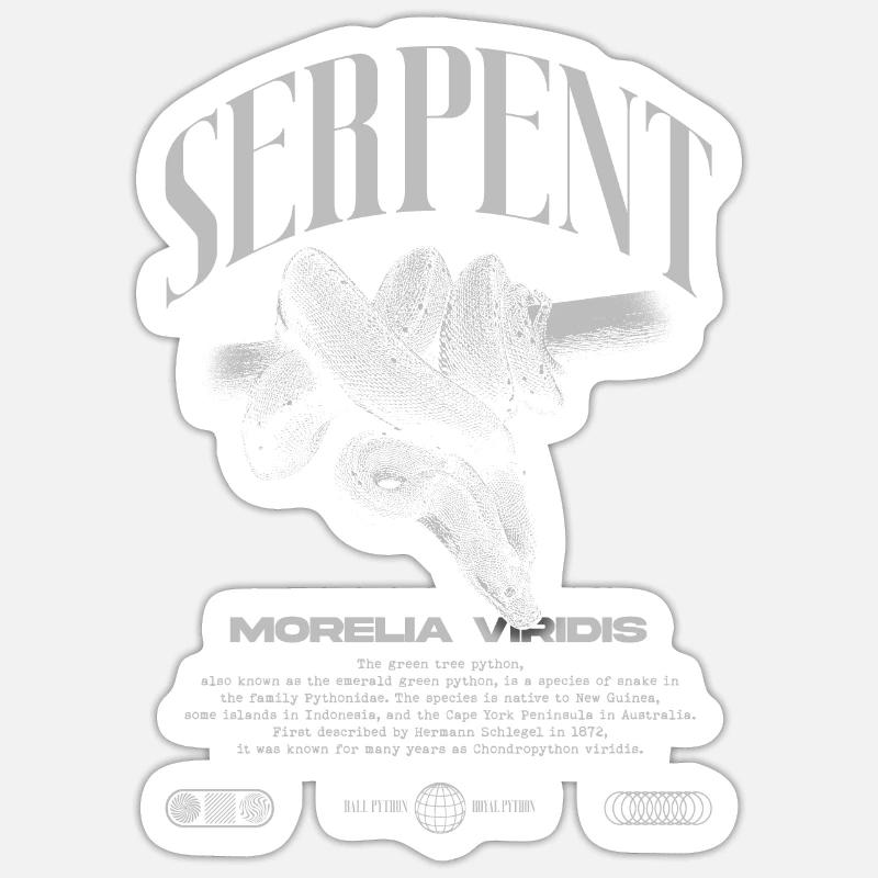 Green Tree Python Modern Reptile Keeper Streetwear Sticker size S (10 x 10 cm)