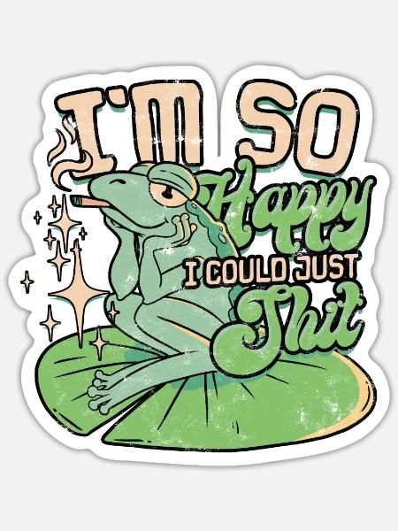 Ich bin so froh, dass ich einfach konnte - Übertreibung - Sticker Größe S (10 x 10 cm) - Mattweiß