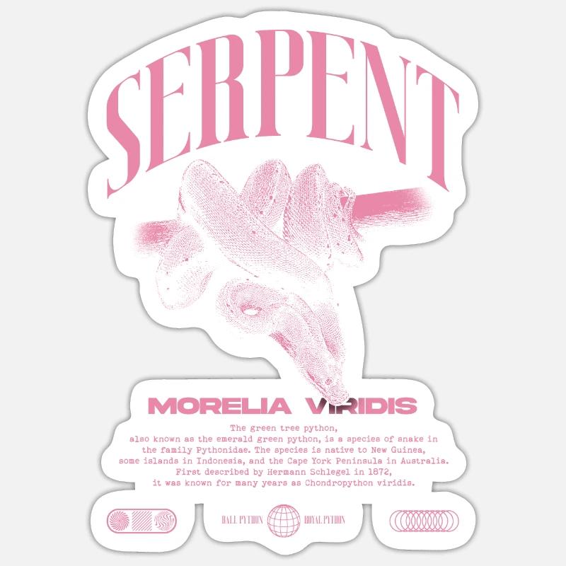 Green Tree Python Modern Reptile Keeper Streetwear Sticker size S (10 x 10 cm)