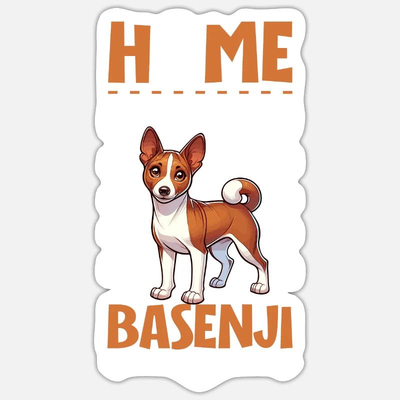 Accueil - Basenji - Sticker taille S (10 x 10 cm) - blanc mat