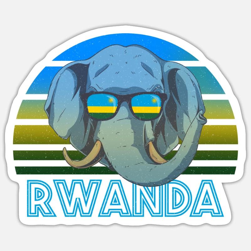 Rwanda - Sticker size S (10 x 10 cm) - white matte