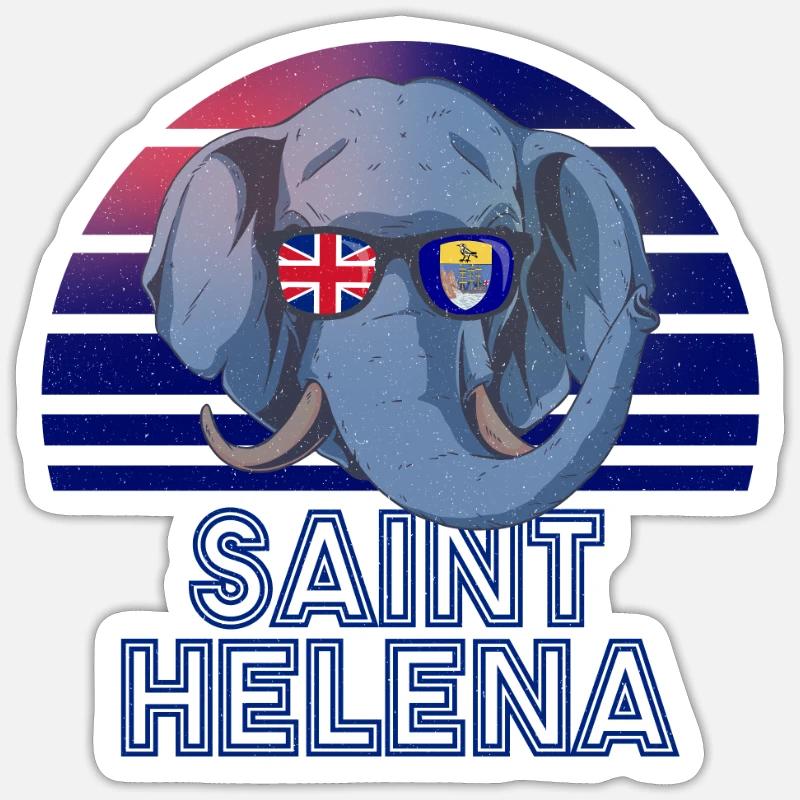 St. Helena - Sticker Größe S (10 x 10 cm) - Mattweiß
