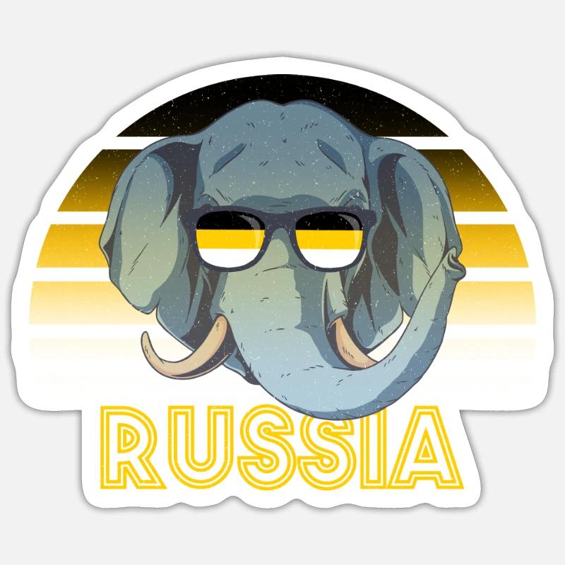 Empire russe - Sticker taille S (10 x 10 cm) - blanc mat
