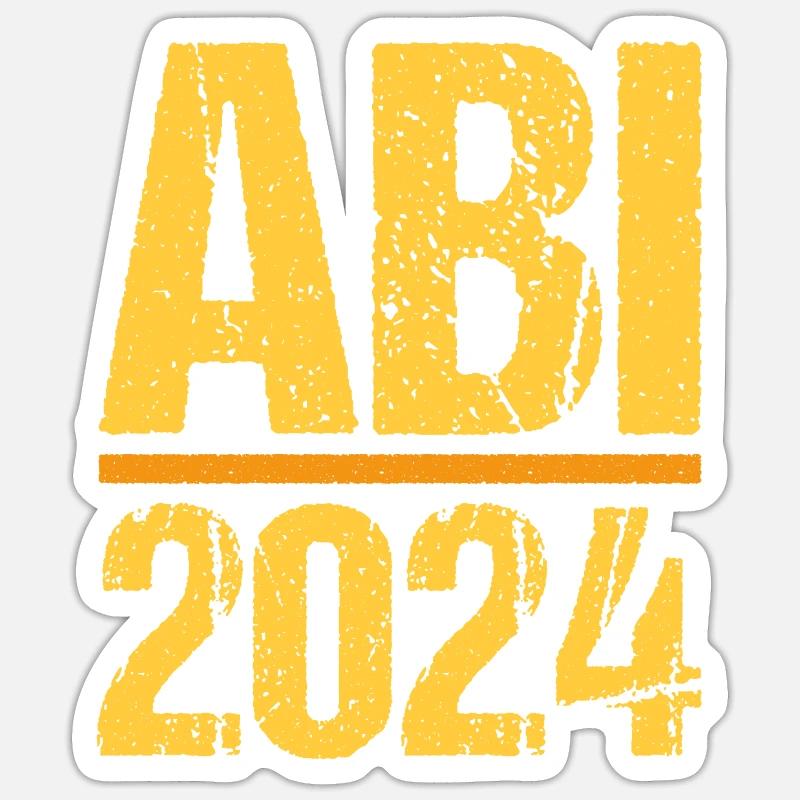 Abitur Junge Mädchen Abi Abitur 2024 - Sticker Größe S (10 x 10 cm) - Mattweiß