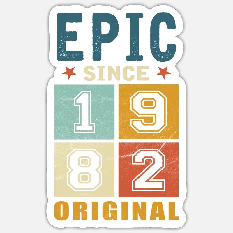 1982 Geburtstag Epic since - Sticker Größe S (10 x 10 cm) - Mattweiß