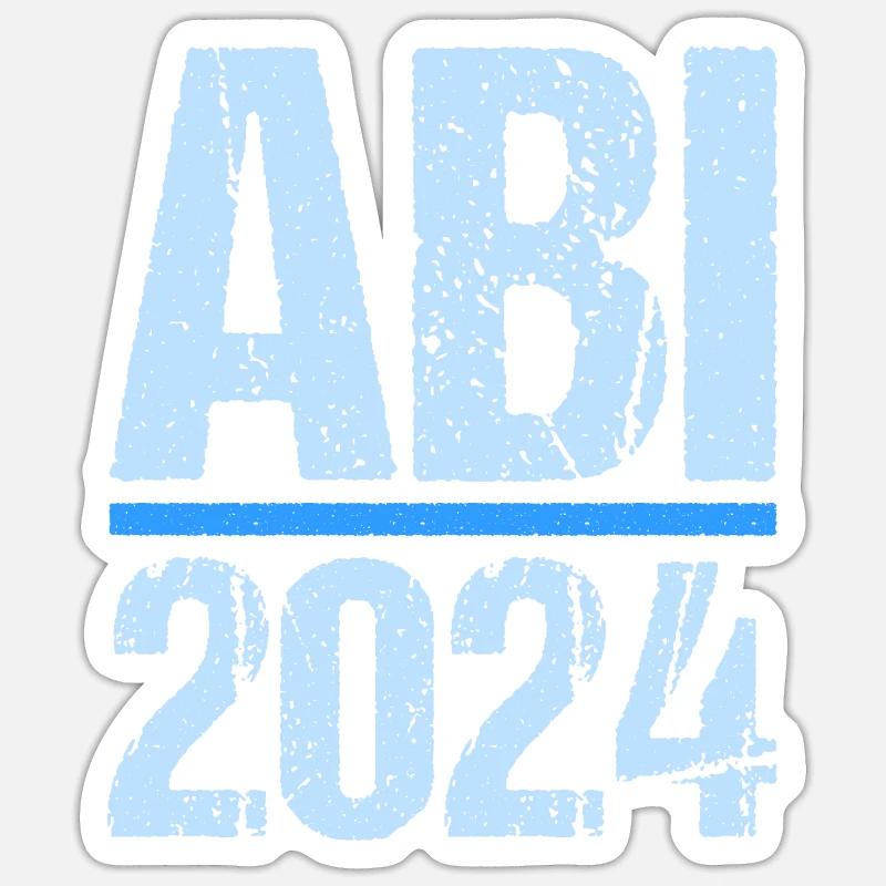 Abitur Junge Mädchen Abi Abitur 2024 - Sticker Größe S (10 x 10 cm) - Mattweiß
