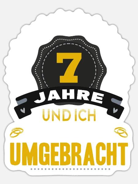7 Hochzeitstag Ehefrau 7 Jahre Ehe Kupferhochzeit - Sticker Größe S (10 x 10 cm) - Mattweiß