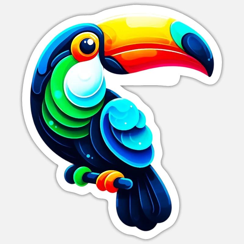 Toucan - Sticker size S (10 x 10 cm) - white matte