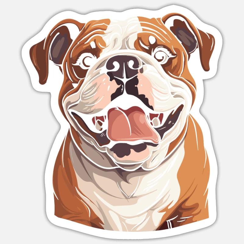 Bouledogue - Sticker taille S (10 x 10 cm) - blanc mat