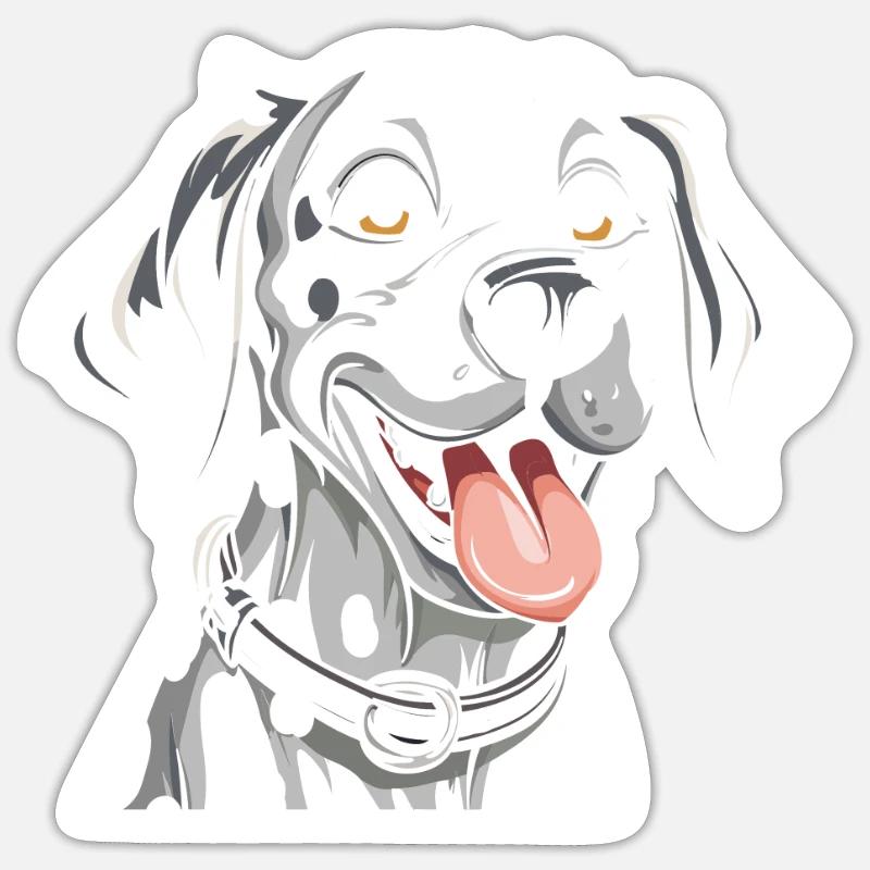 Dalmate - Sticker taille S (10 x 10 cm) - blanc mat