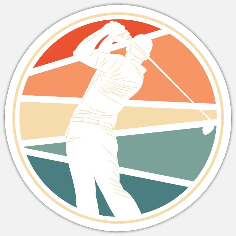 Golf Golfeurs Golfeurs - Sticker taille S (10 x 10 cm) - blanc mat