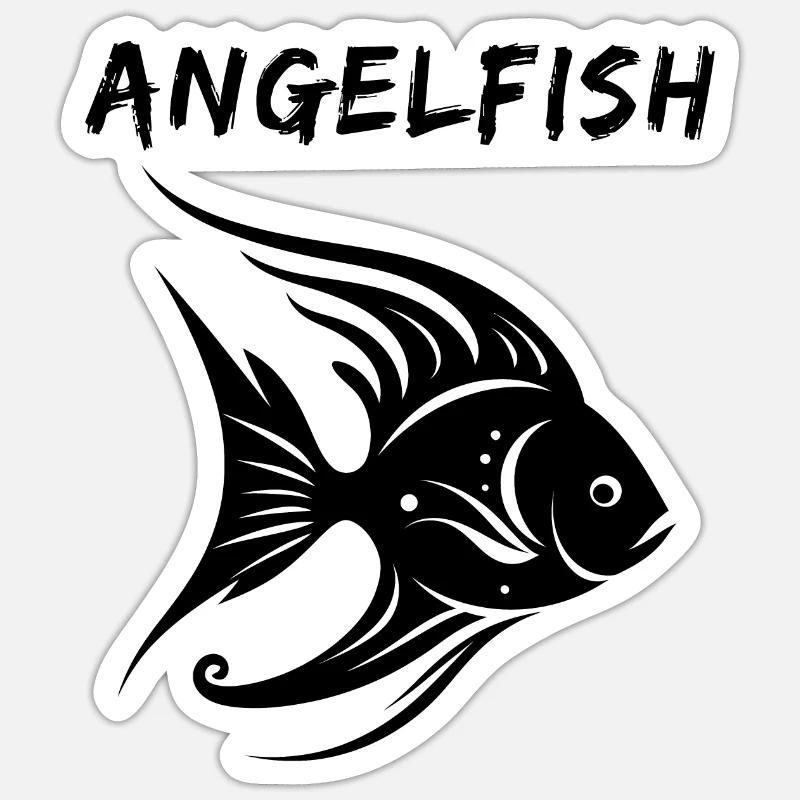 Angelfish - Sticker taille S (10 x 10 cm) - blanc mat