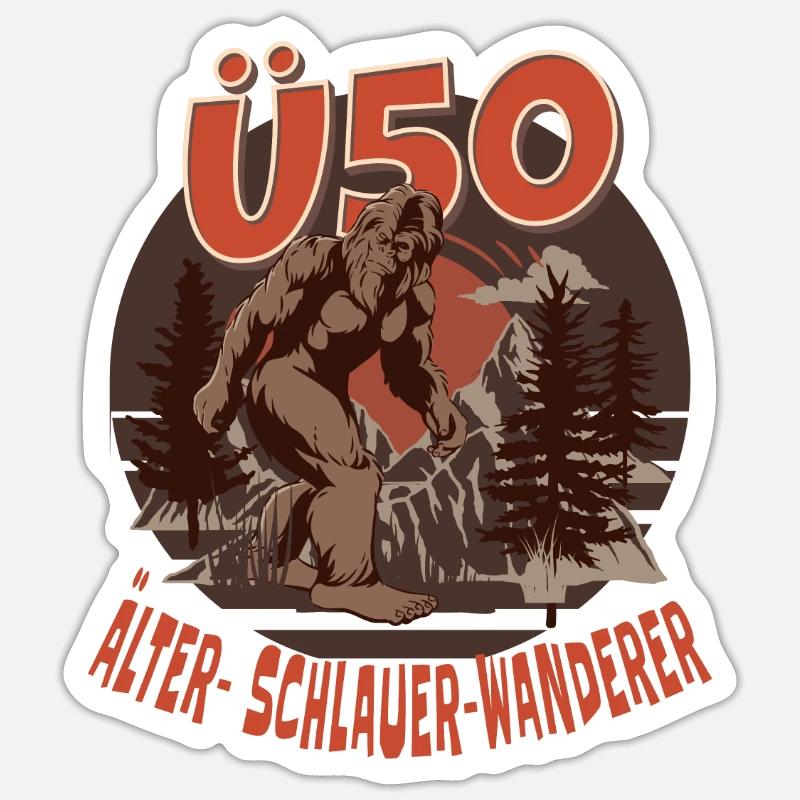 Plus de 50 et ça monte, plus de 50 randonnée Sticker taille S (10 x 10 cm)