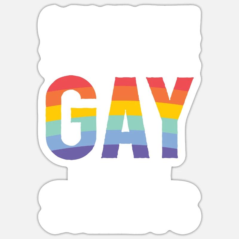 Cadeaux gays - Sticker taille S (10 x 10 cm) - blanc mat