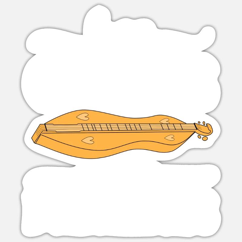 Less guitars More Dulcimers Dulcimerist Sticker Größe S (10 x 10 cm)