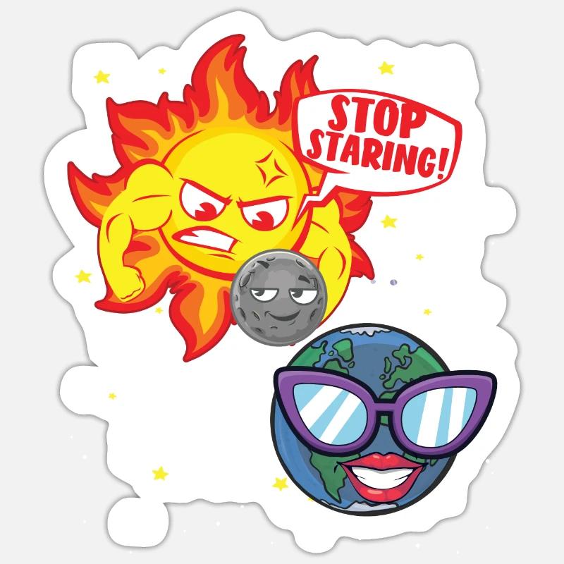 Total Solar Eclipse Stop Starring 4.08.24 Eclipse Sticker Größe S (10 x 10 cm)